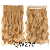 Leeons 22 inches Synthetic 5 Clips in Hair Extensions Body wave Natural Hair Fake False Hair Piece Extentions For Women And Girl