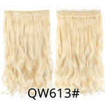 Leeons 22 inches Synthetic 5 Clips in Hair Extensions Body wave Natural Hair Fake False Hair Piece Extentions For Women And Girl