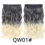 Leeons 22 inches Synthetic 5 Clips in Hair Extensions Body wave Natural Hair Fake False Hair Piece Extentions For Women And Girl
