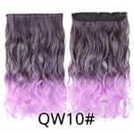 Leeons 22 inches Synthetic 5 Clips in Hair Extensions Body wave Natural Hair Fake False Hair Piece Extentions For Women And Girl