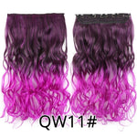 Leeons 22 inches Synthetic 5 Clips in Hair Extensions Body wave Natural Hair Fake False Hair Piece Extentions For Women And Girl