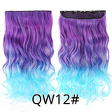 Leeons 22 inches Synthetic 5 Clips in Hair Extensions Body wave Natural Hair Fake False Hair Piece Extentions For Women And Girl