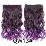 Leeons 22 inches Synthetic 5 Clips in Hair Extensions Body wave Natural Hair Fake False Hair Piece Extentions For Women And Girl