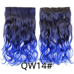 Leeons 22 inches Synthetic 5 Clips in Hair Extensions Body wave Natural Hair Fake False Hair Piece Extentions For Women And Girl