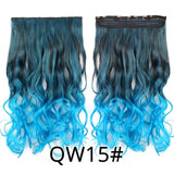Leeons 22 inches Synthetic 5 Clips in Hair Extensions Body wave Natural Hair Fake False Hair Piece Extentions For Women And Girl