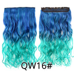 Leeons 22 inches Synthetic 5 Clips in Hair Extensions Body wave Natural Hair Fake False Hair Piece Extentions For Women And Girl