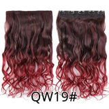 Leeons 22 inches Synthetic 5 Clips in Hair Extensions Body wave Natural Hair Fake False Hair Piece Extentions For Women And Girl