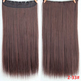 5 clips/piece Natural Silkystraight Hair Extention 24"inches 120g Clip in women pieces Long Fake synthetic Hair