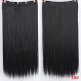 5 clips/piece Natural Silkystraight Hair Extention 24"inches 120g Clip in women pieces Long Fake synthetic Hair