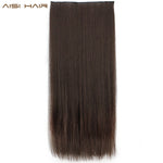 5 clips/piece Natural Silkystraight Hair Extention 24"inches 120g Clip in women pieces Long Fake synthetic Hair