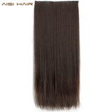 5 clips/piece Natural Silkystraight Hair Extention 24"inches 120g Clip in women pieces Long Fake synthetic Hair