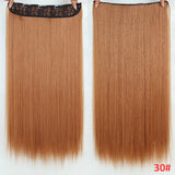 5 clips/piece Natural Silkystraight Hair Extention 24"inches 120g Clip in women pieces Long Fake synthetic Hair