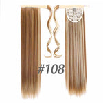 24''Long Straight Ponytail Clip In Pony Tail Synthetic Hair Extension Extensions Wrap on Hair Pieces Fake Ponytail