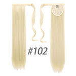 24''Long Straight Ponytail Clip In Pony Tail Synthetic Hair Extension Extensions Wrap on Hair Pieces Fake Ponytail