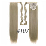 24''Long Straight Ponytail Clip In Pony Tail Synthetic Hair Extension Extensions Wrap on Hair Pieces Fake Ponytail