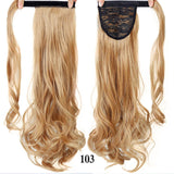24''Long Straight Ponytail Clip In Pony Tail Synthetic Hair Extension Extensions Wrap on Hair Pieces Fake Ponytail