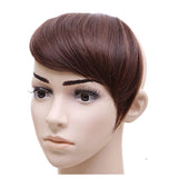 jeedou Synthetic Hair Fake Bangs Clip In Women's Hair Extension Oblique Fringe Mix Brown False Straight Natural Hair Bang