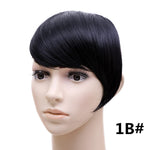 jeedou Synthetic Hair Fake Bangs Clip In Women's Hair Extension Oblique Fringe Mix Brown False Straight Natural Hair Bang