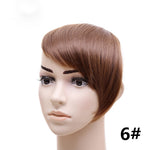 jeedou Synthetic Hair Fake Bangs Clip In Women's Hair Extension Oblique Fringe Mix Brown False Straight Natural Hair Bang