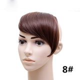jeedou Synthetic Hair Fake Bangs Clip In Women's Hair Extension Oblique Fringe Mix Brown False Straight Natural Hair Bang
