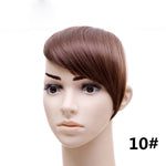 jeedou Synthetic Hair Fake Bangs Clip In Women's Hair Extension Oblique Fringe Mix Brown False Straight Natural Hair Bang