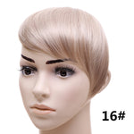 jeedou Synthetic Hair Fake Bangs Clip In Women's Hair Extension Oblique Fringe Mix Brown False Straight Natural Hair Bang