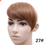 jeedou Synthetic Hair Fake Bangs Clip In Women's Hair Extension Oblique Fringe Mix Brown False Straight Natural Hair Bang