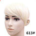 jeedou Synthetic Hair Fake Bangs Clip In Women's Hair Extension Oblique Fringe Mix Brown False Straight Natural Hair Bang