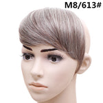 jeedou Synthetic Hair Fake Bangs Clip In Women's Hair Extension Oblique Fringe Mix Brown False Straight Natural Hair Bang