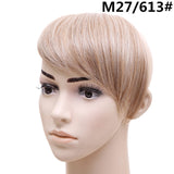jeedou Synthetic Hair Fake Bangs Clip In Women's Hair Extension Oblique Fringe Mix Brown False Straight Natural Hair Bang