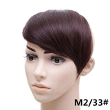 jeedou Synthetic Hair Fake Bangs Clip In Women's Hair Extension Oblique Fringe Mix Brown False Straight Natural Hair Bang