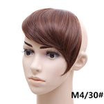 jeedou Synthetic Hair Fake Bangs Clip In Women's Hair Extension Oblique Fringe Mix Brown False Straight Natural Hair Bang