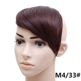 jeedou Synthetic Hair Fake Bangs Clip In Women's Hair Extension Oblique Fringe Mix Brown False Straight Natural Hair Bang