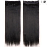 23-26inch Long Straight Women Clip in one piece Hair Extensions synthetic Black Brown clip ins fake hair piece
