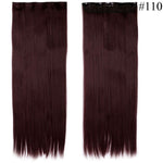 23-26inch Long Straight Women Clip in one piece Hair Extensions synthetic Black Brown clip ins fake hair piece