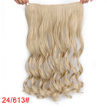 Long Wavy Clip In Hair Extension 24 inch Heat Resistant Fake Hairpieces Synthetic Hair Natural Black Brown Blonde AISI BEAUTY