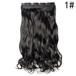 S-noilite 17 24 27 29" 5 Clips in One Piece Silky Wavy Curly Synthetic Hair Fake False Hair Piece Women Hairpiece Salon