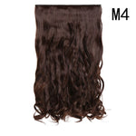 S-noilite 17 24 27 29" 5 Clips in One Piece Silky Wavy Curly Synthetic Hair Fake False Hair Piece Women Hairpiece Salon