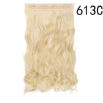 S-noilite 17 24 27 29" 5 Clips in One Piece Silky Wavy Curly Synthetic Hair Fake False Hair Piece Women Hairpiece Salon