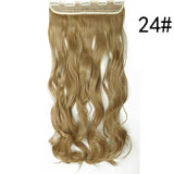 S-noilite 17 24 27 29" 5 Clips in One Piece Silky Wavy Curly Synthetic Hair Fake False Hair Piece Women Hairpiece Salon
