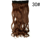 S-noilite 17 24 27 29" 5 Clips in One Piece Silky Wavy Curly Synthetic Hair Fake False Hair Piece Women Hairpiece Salon