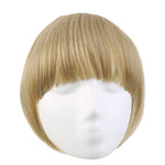 Clip in Bangs Extension Fake Hair Synthetic Clip on Blunt Bang Fringe with Long Sides For Women Natural Flase Black B3