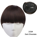 Clip in Bangs Extension Fake Hair Synthetic Clip on Blunt Bang Fringe with Long Sides For Women Natural Flase Black B3