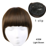 Clip in Bangs Extension Fake Hair Synthetic Clip on Blunt Bang Fringe with Long Sides For Women Natural Flase Black B3