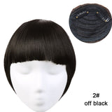Clip in Bangs Extension Fake Hair Synthetic Clip on Blunt Bang Fringe with Long Sides For Women Natural Flase Black B3