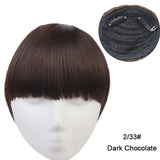 Clip in Bangs Extension Fake Hair Synthetic Clip on Blunt Bang Fringe with Long Sides For Women Natural Flase Black B3