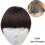 Clip in Bangs Extension Fake Hair Synthetic Clip on Blunt Bang Fringe with Long Sides For Women Natural Flase Black B3