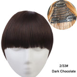 Clip in Bangs Extension Fake Hair Synthetic Clip on Blunt Bang Fringe with Long Sides For Women Natural Flase Black B3