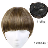 Clip in Bangs Extension Fake Hair Synthetic Clip on Blunt Bang Fringe with Long Sides For Women Natural Flase Black B3