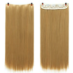 24" Synthetic Long Straight 5 Clips In Hair Extension Pure Color High Temperature Fiber Fake Hair Piece Heat Resistant For Woman